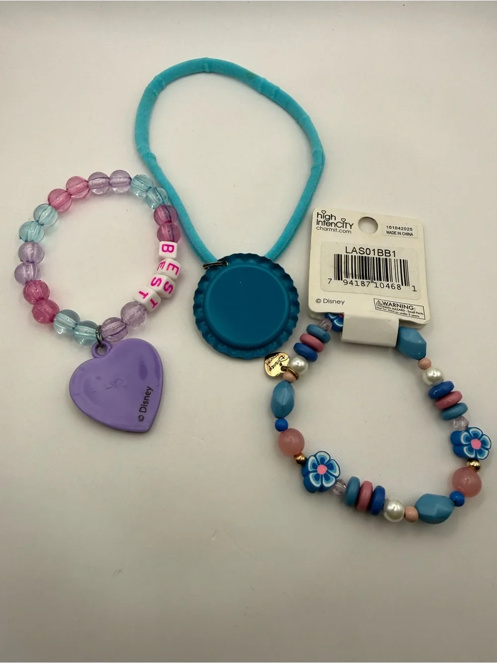 Kids Disney Frozen Bracelet Set Elsa & Anna Colorful Beads Lot of (3) Charm It!